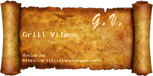 Grill Vilmos névjegykártya