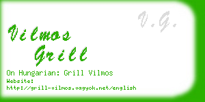 vilmos grill business card